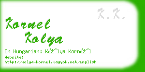 kornel kolya business card